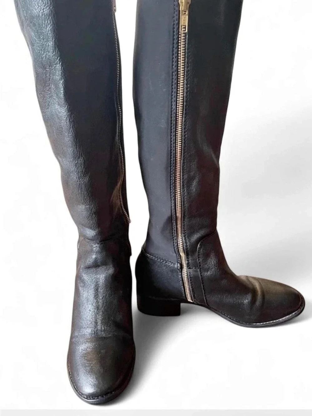 Steven Madden Over-the-Knee Leather Boots Black US 6.5